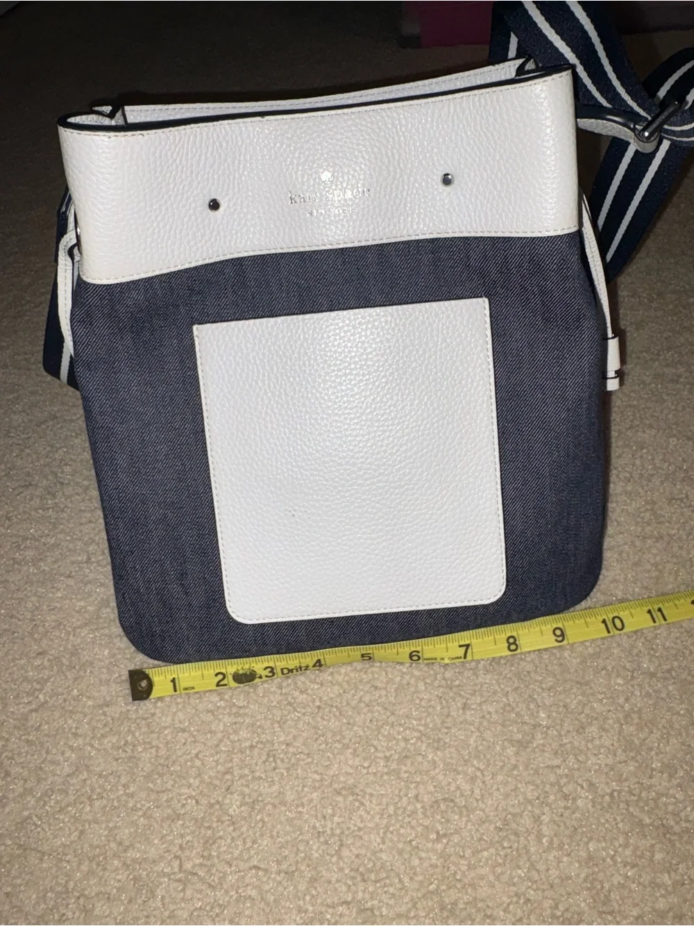 kate spade Navy and White Crossbody with Front Pocket